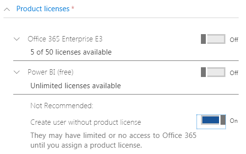 User Assigned Product Licenses
